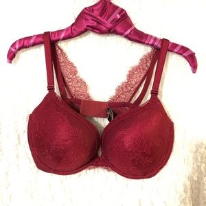 38D Victoria’s Secret burgundy lace push up bra